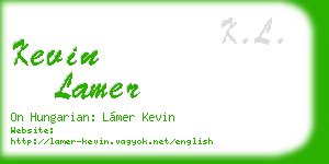 kevin lamer business card